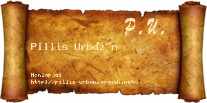 Pillis Urbán névjegykártya